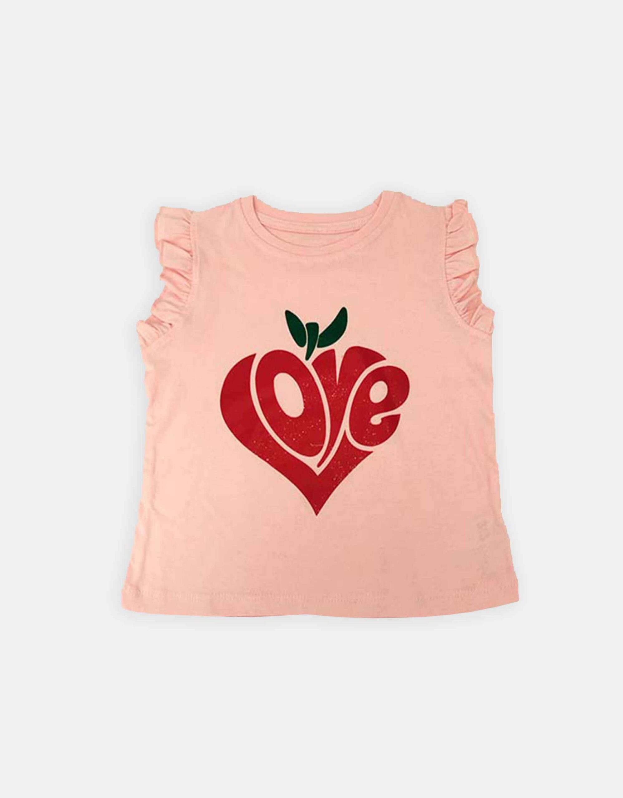 تیشرت آستین حلقه ای دخترانه لاو 313 | کودک و نوجوان