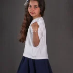 تیشرت گلدوزی قلب مهرو دخترانه
