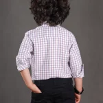 نمای پشت پیراهن چهارخانه پسرانه بچه‌گانه آستین بلند برند 313