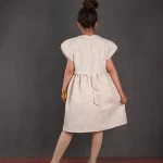 پیراهن ژاکارد لمه دار رز دخترانه