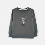 بلوز آستین بلند دورس موتور رنگ سبز نمای رو به رو برند 313 لباس بچه گانه