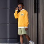 بلوز آستین بلند دورس سیدال نمای رو به رو رنگ زرد برند 313 لباس بچه گانه