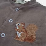 سرهمی نوزادی مخمل سنجاب 313 | نوزادی گلدوزی روی سینه