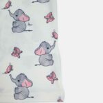 ست راحتی دخترانه طرح فیل و پروانه 313 | کودک و نوجوان جزئیات پارچه