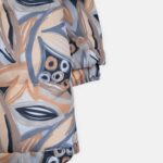 کاپشن چاپ‌ دار دخترانه آراکو رنگ کرم سر آستین برند 313 لباس بچه گانه