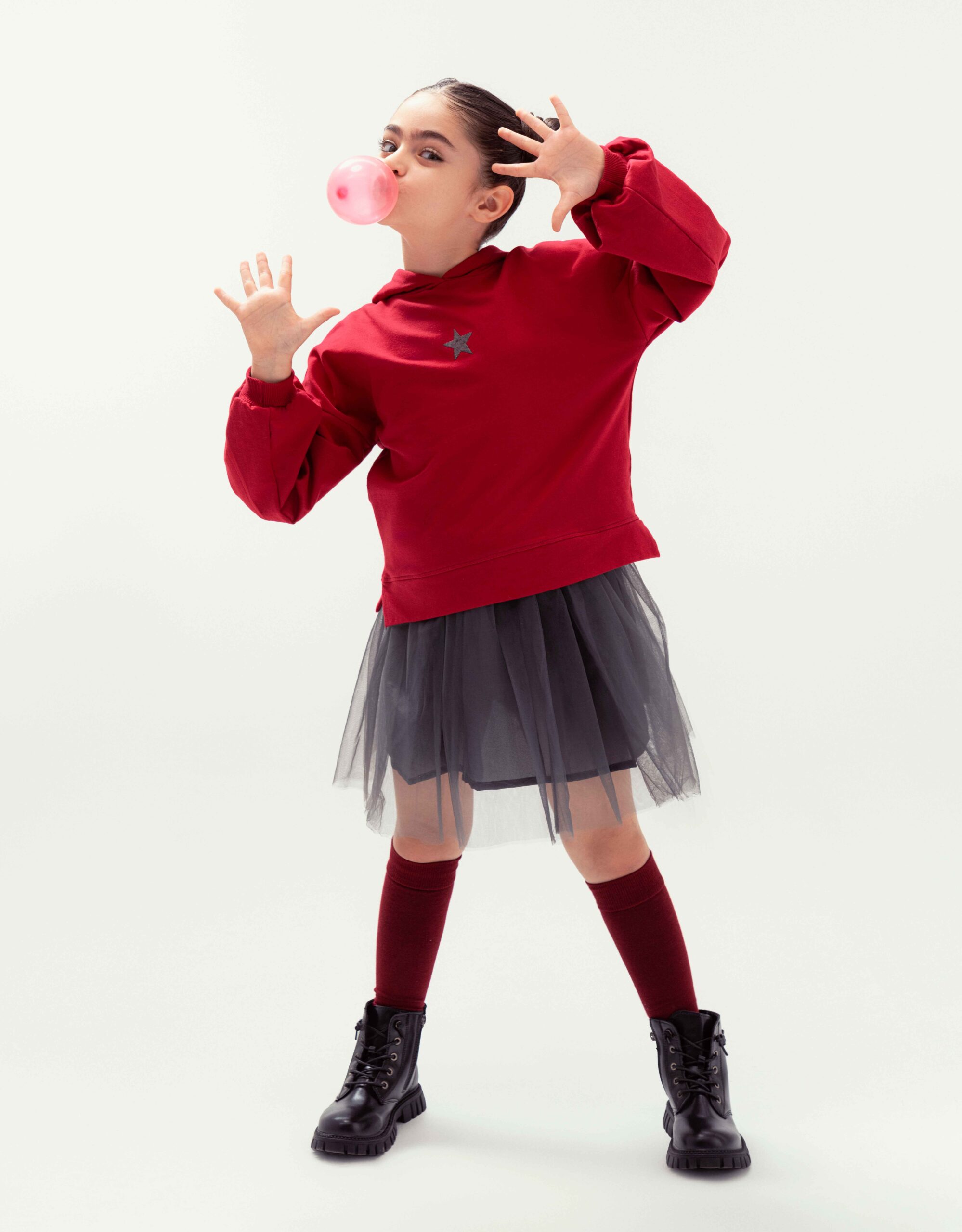 ست هودی و دامن دخترانه استار برند 313 لباس بچه گانه